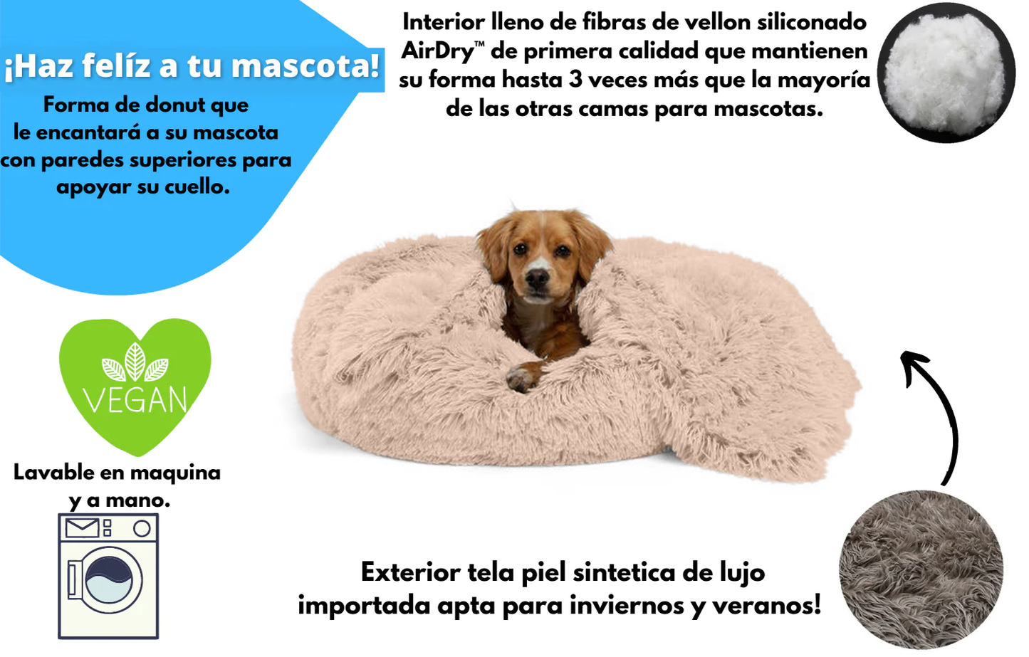 CAMA ORIGINAL MASCOTIKOS™ - ANTI ANSIEDAD Y ESTRES + MANTA RELAJANTE GRATIS