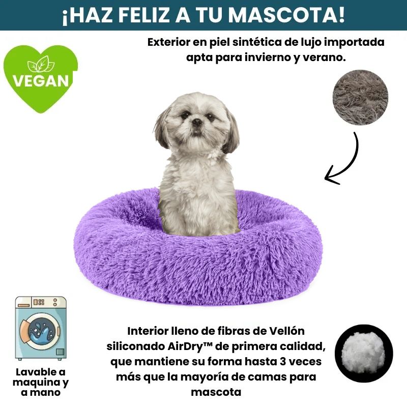 Cama Original Antiestrés Para Perros Mascotikos™ + Almohadita De Regalo 🎁