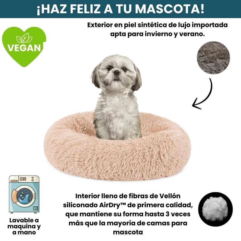 Cama Original Antiestrés Para Perros Mascotikos™ + Almohadita De Regalo 🎁