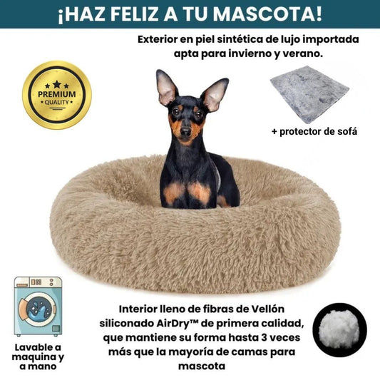 [Combo] Cama PREMIUM Antiestrés Para Perros Mascotikos™ + Protector de Sofá Impermeable + Almohadita en Peluche de Obsequio 🎁