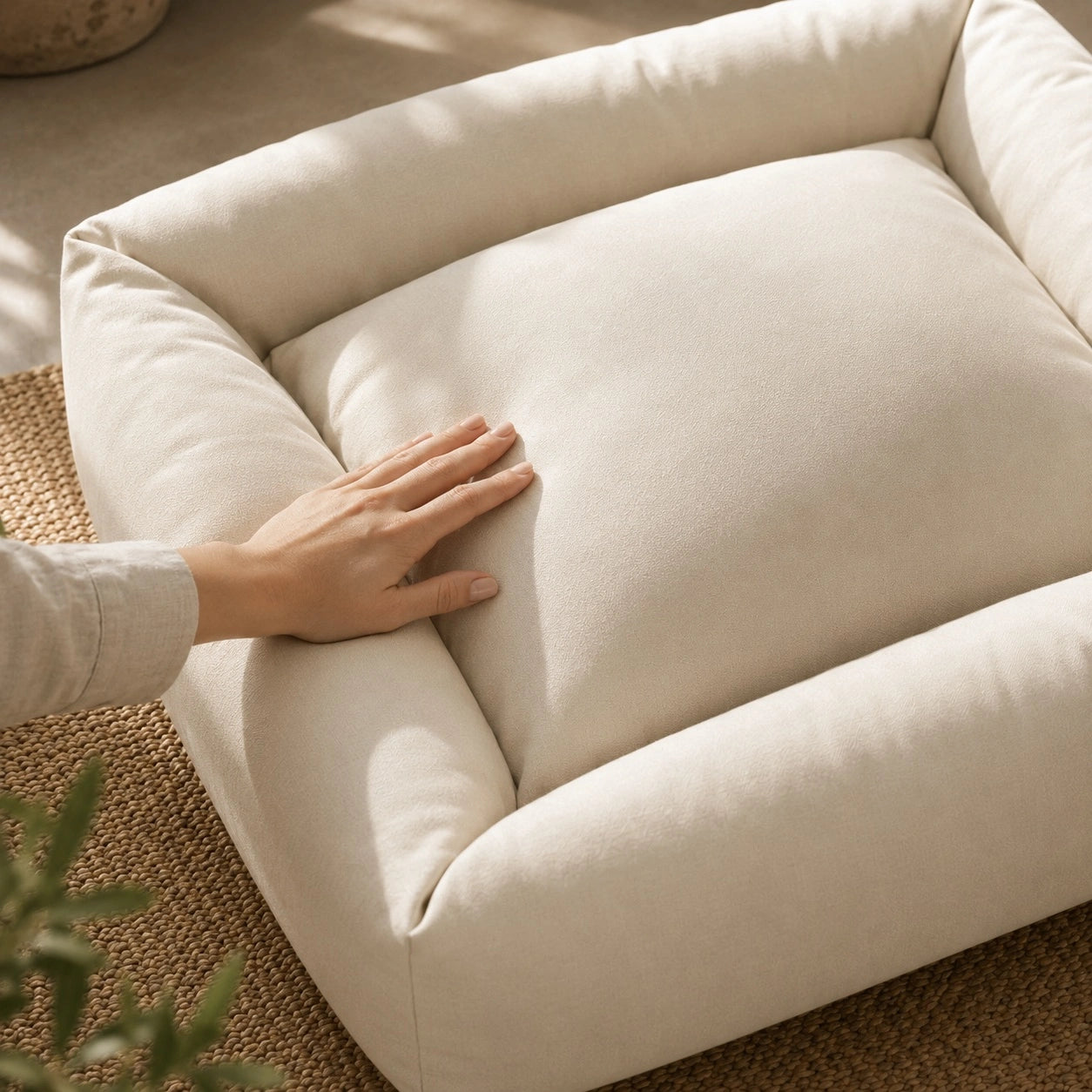 Cama Lounge Antiestrés Para Perros Edición Lino Origen