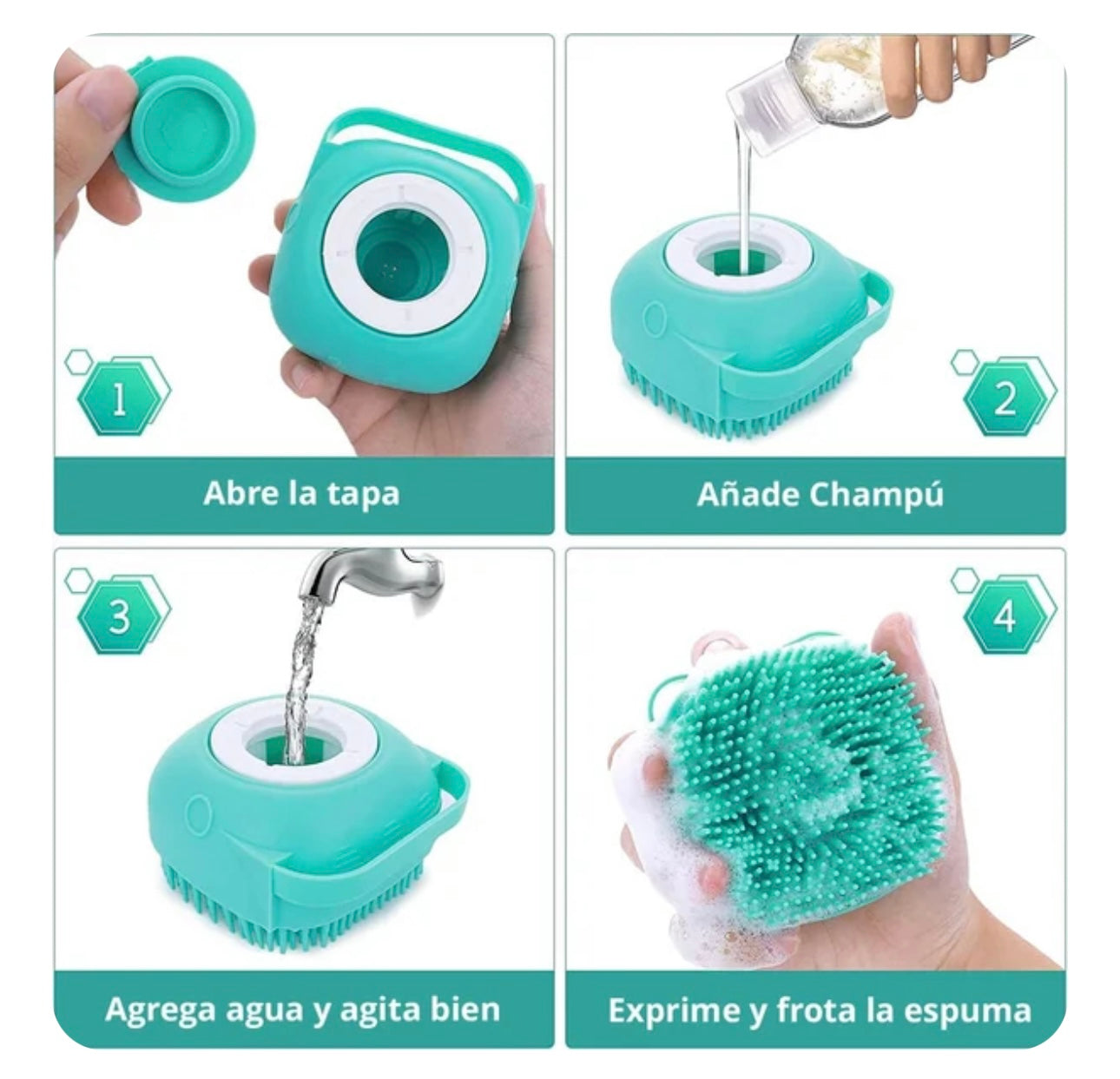 Cepillo de baño masajeador 2 en 1