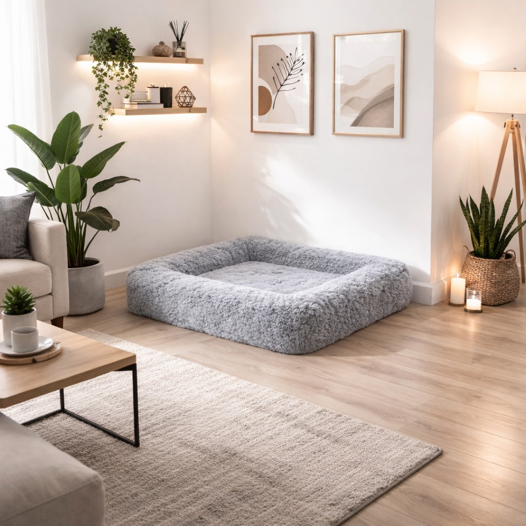 Cama PREMIUM Lounge Antiestrés Para Perros Mascotikos™+ Almohadita De Regalo 🎁
