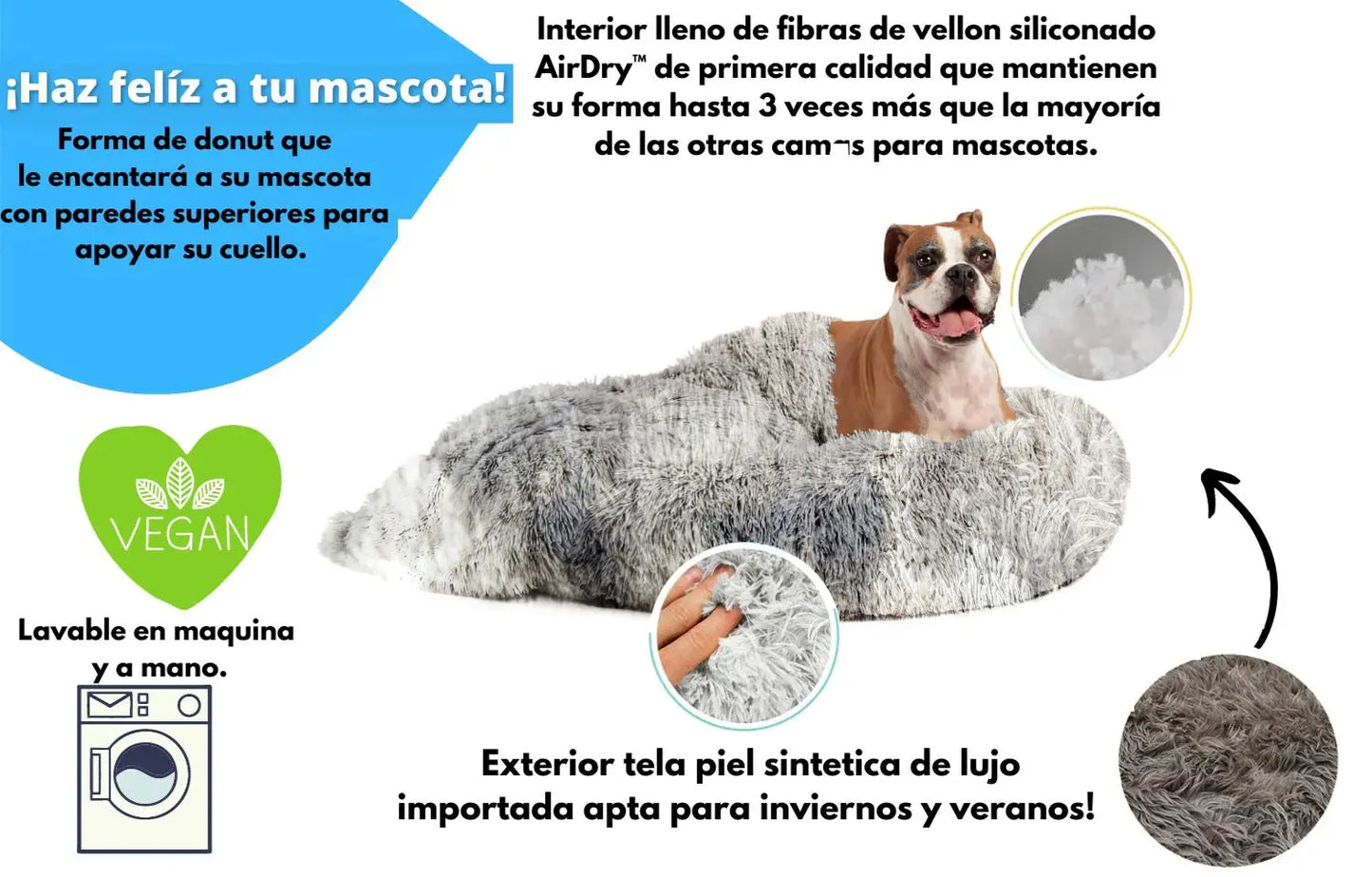 CAMA ORIGINAL MASCOTIKOS™ - ANTI ANSIEDAD Y ESTRES + MANTA RELAJANTE GRATIS