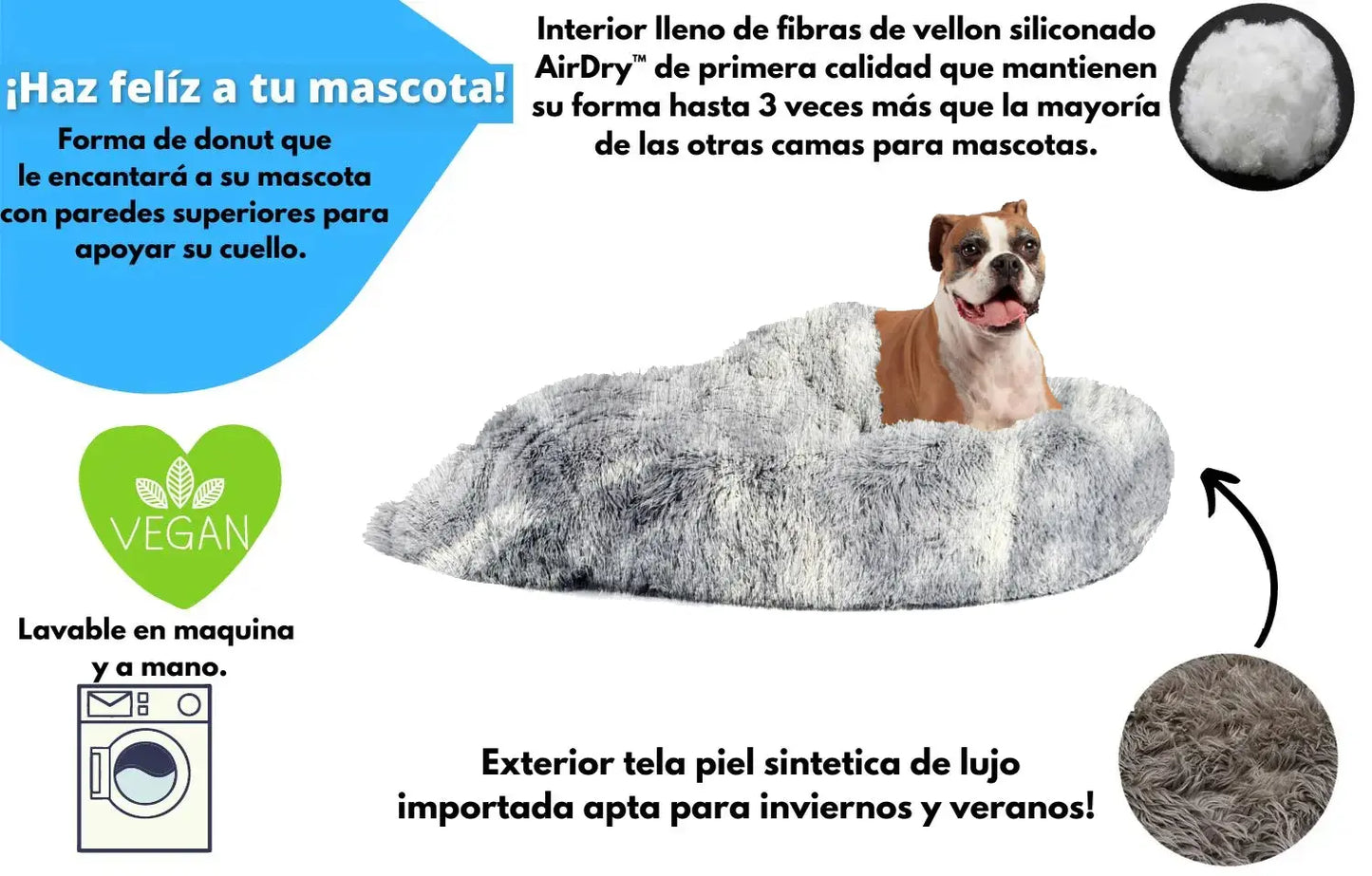 CAMA ORIGINAL MASCOTIKOS™ - ANTI ANSIEDAD Y ESTRES + MANTA RELAJANTE GRATIS