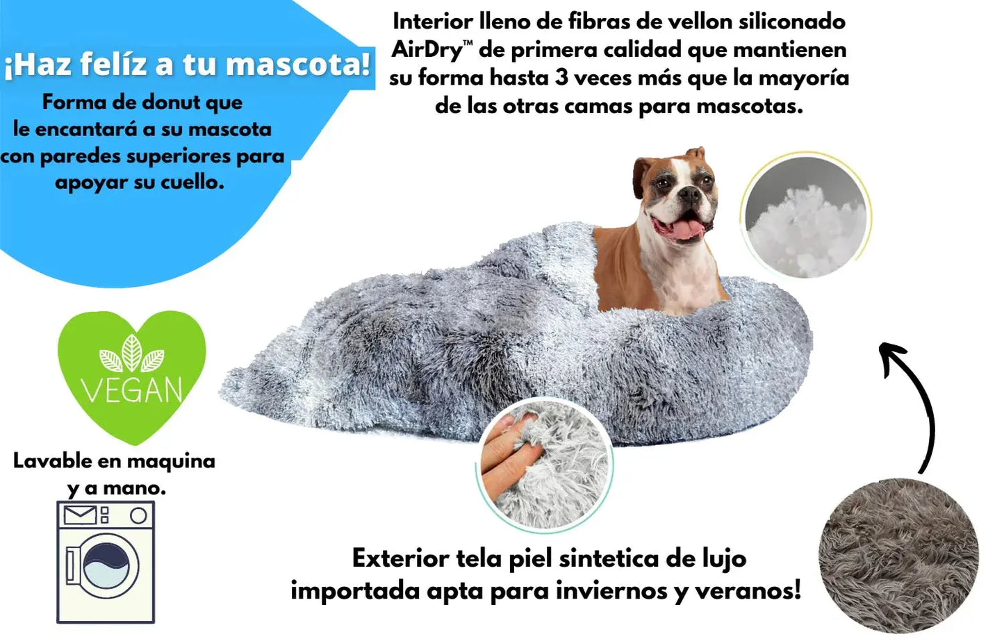 CAMA ORIGINAL MASCOTIKOS™ - ANTI ANSIEDAD Y ESTRES + MANTA RELAJANTE GRATIS