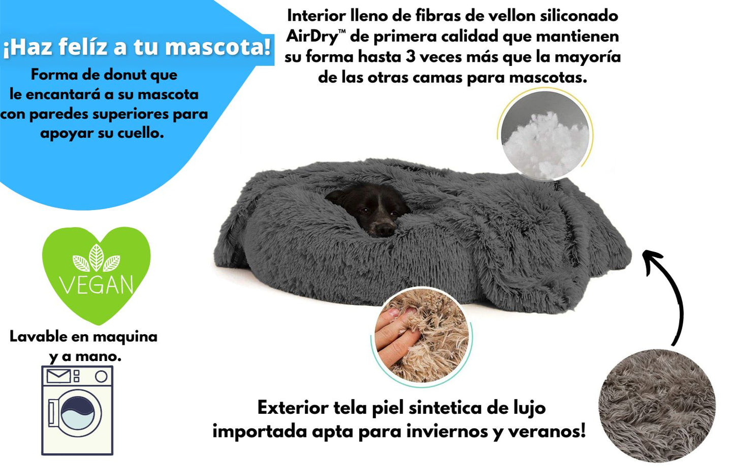 CAMA ORIGINAL MASCOTIKOS™ - ANTI ANSIEDAD Y ESTRES + MANTA RELAJANTE GRATIS